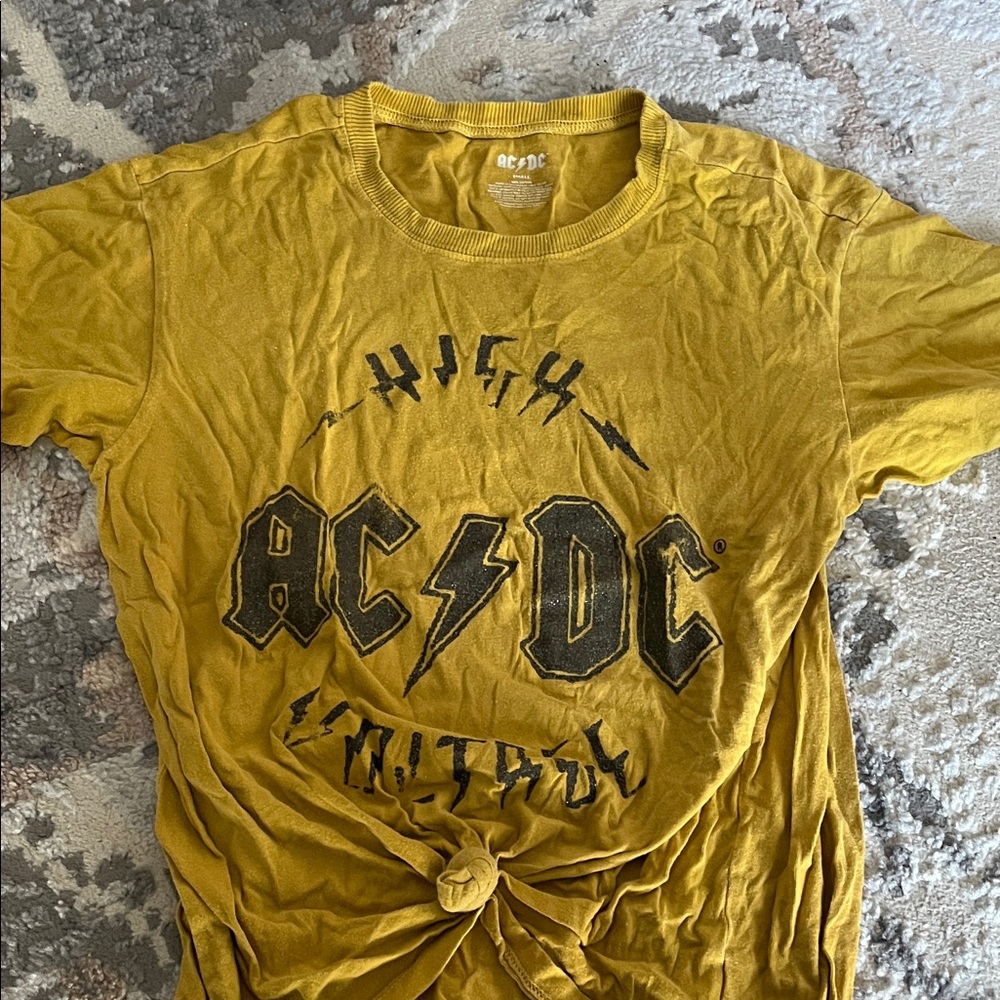 AC/DC High Voltage Mustard Tee